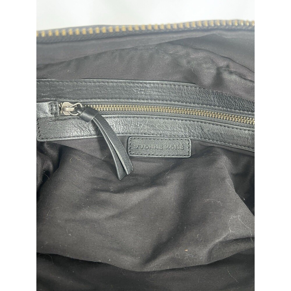 Yvonne Kone Black Leather Large Carryall Satchel 2 Compartment Shoulder Bag - Picture 15 of 16